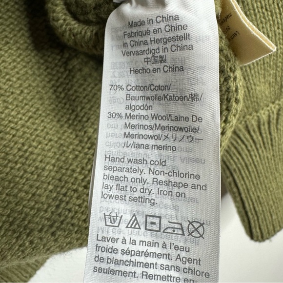 Madewell Dotted Eaton Puff-Sleeve Pullover Sweater in Cotton-Merino Yarn Size S - Picture 7 of 14